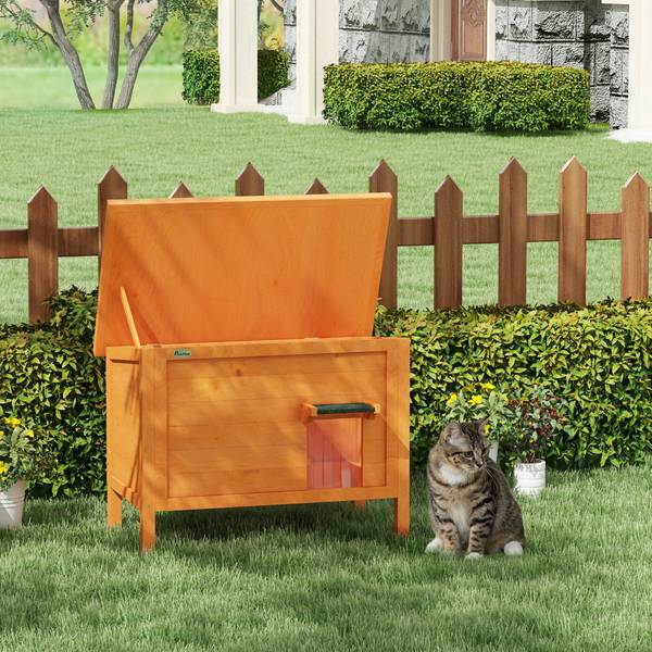 Katzenhaus CP65 Orange - Holzwerkstoff - 69 x 69 x 85 cm