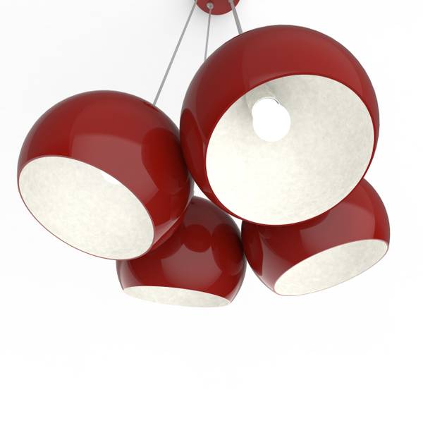 Pendelleuchte Joe Rot - Metall - 25 x 20 x 25 cm
