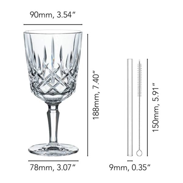 Cocktailgläser Glashalm Noblesse 2er Set Kristallglas - 9 x 19 x 9 cm