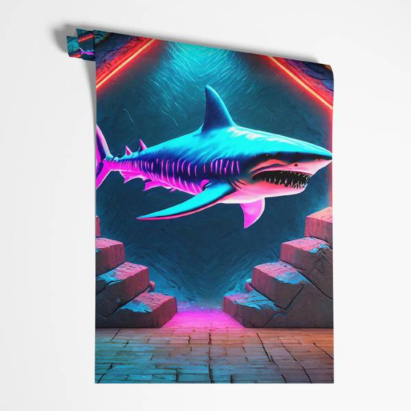 Fototapete Delphin Tiere Neon 350 x 245 cm