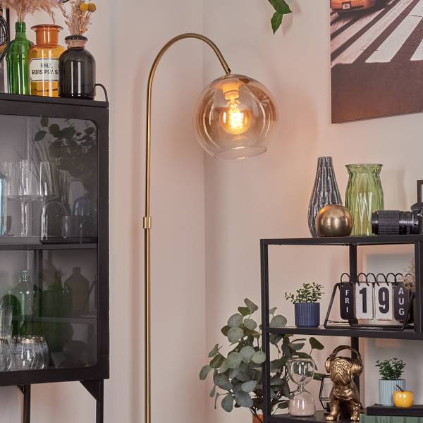 Stehlampe Cesaro Braun - Metall - 25 x 140 x 52 cm