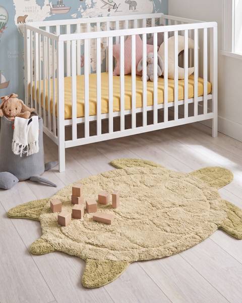 Teppich TORTIE Beige - Grün - Naturfaser - 110 x 130 cm