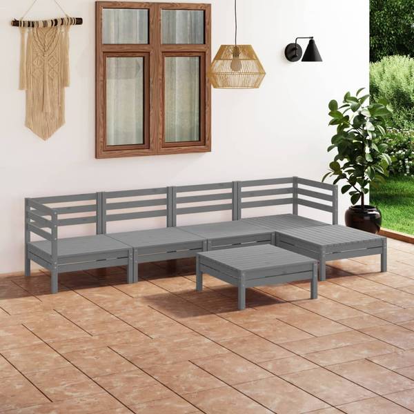 Mobilier de jardin  3010511 (lot de 6) Gris - Pin - 64 x 29 x 64 cm