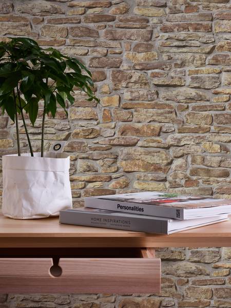 Vliestapete 3120 Stein Naturstein Optik Beige - Braun - Gelb