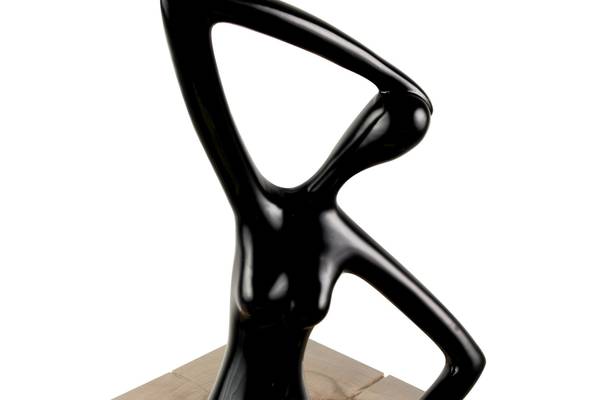 Skulptur Menschen Yod Schwarz - Kunststein - Kunststoff - 25 x 28 x 13 cm