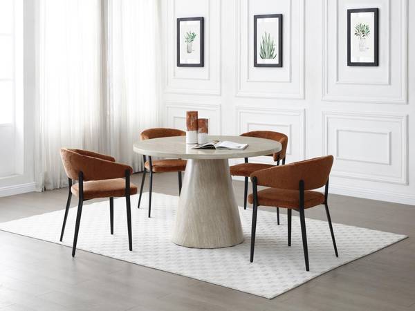Esstisch LARIOZA Beige - Holz teilmassiv - 120 x 76 x 120 cm
