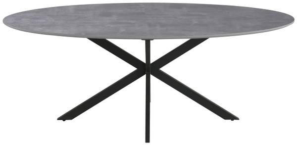 Esstisch MATTEO Grau - Holzwerkstoff - Metall - 75 x 90 x 180 cm