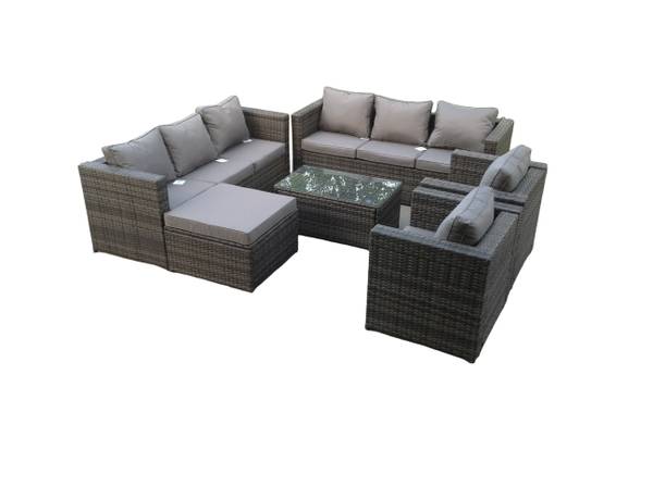 Patio Gartenmöbel Grau(6er-Set) Grau - Webstoff - Polyresin
