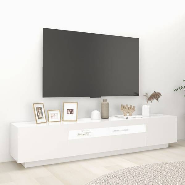 TV-Schrank mit LED-Leuchten D840 Weiß