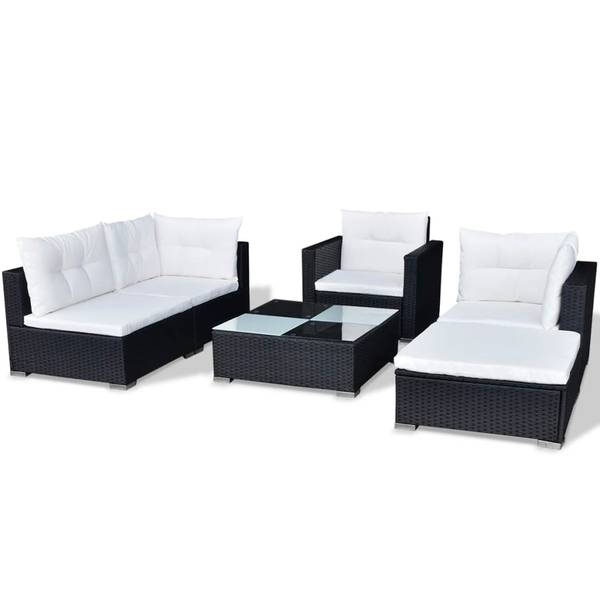 Garten-Lounge-Set 42102 (6-teilig) Schwarz - Polyester - 74 x 31 x 74 cm