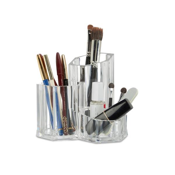 Pinselhalter dreiteilig Acrylglas - 13 x 12 x 14 cm