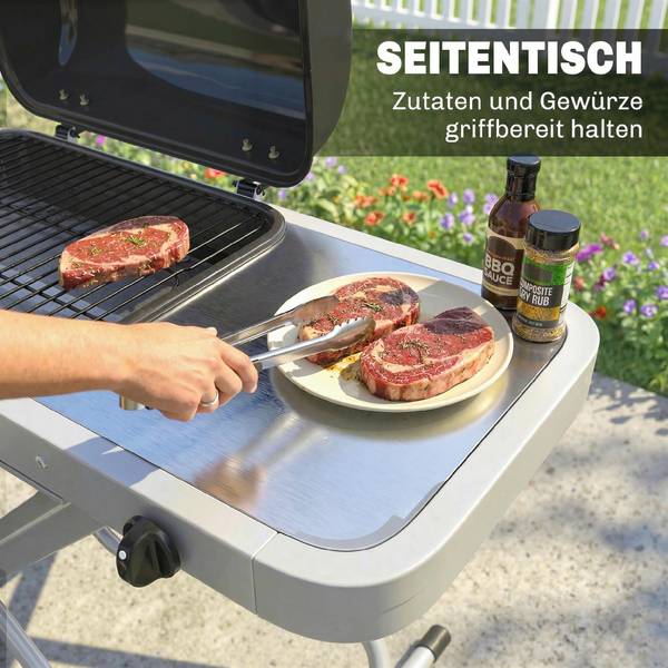 Faltbarer Gasgrill 846-280V90BK Schwarz - Metall - 55 x 89 x 109 cm