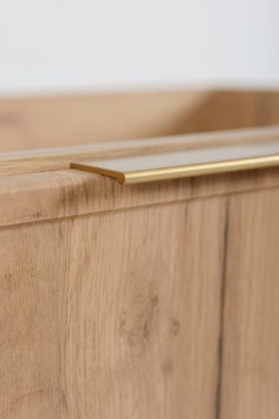 Wastafelmeubel Oder III beige - goud - eikenhouten look