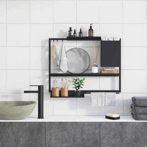 Küchenutensilienhalter SYSTEMSTYLE Schwarz - Metall - 15 x 29 x 8 cm