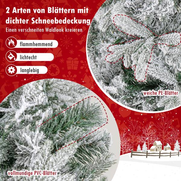 Halber Weihnachtsbaum OY47402PQ Grün - Kunststoff - 28 x 180 x 55 cm