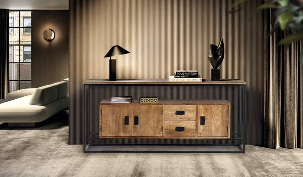 Anrichte 1258 1258 Braun - Massivholz - 40 x 80 x 180 cm