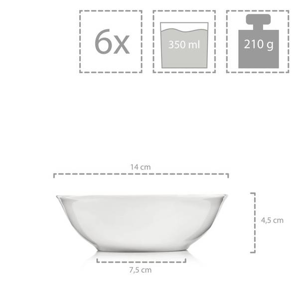 36-tlg. Kombiservice Bilgola Weiß - Porzellan - 35 x 29 x 43 cm