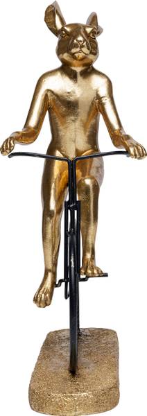 Deko Objekt Cyclist Rabbit Gold - Stahl - Polyresin - 29 x 39 x 14 cm