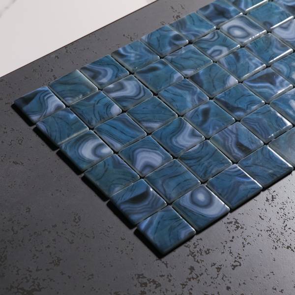 Glasmosaik BT-9090206 Blau - Farbglas - 48 x 48 x 32 cm