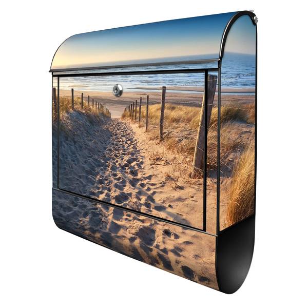 Briefkasten Stahl Nordseestrand Schwarz - Stahl - 38 x 46 x 13 cm