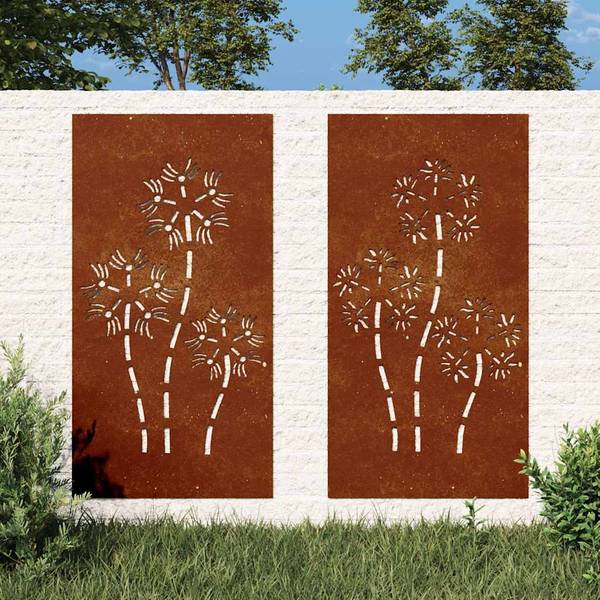Garten Wanddekoration 824487 Braun - Stahl - 55 x 1 x 105 cm