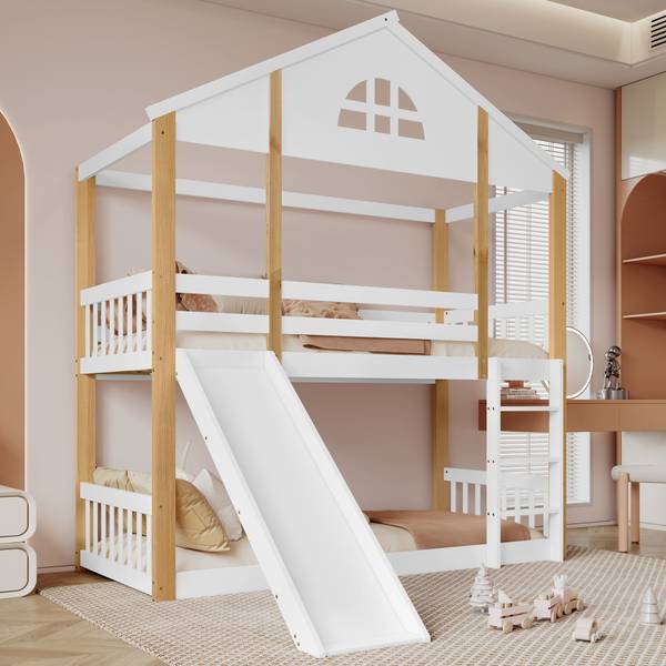 Etagenbetten K-558 Weiß - Holzwerkstoff - 26 x 176 x 204 cm