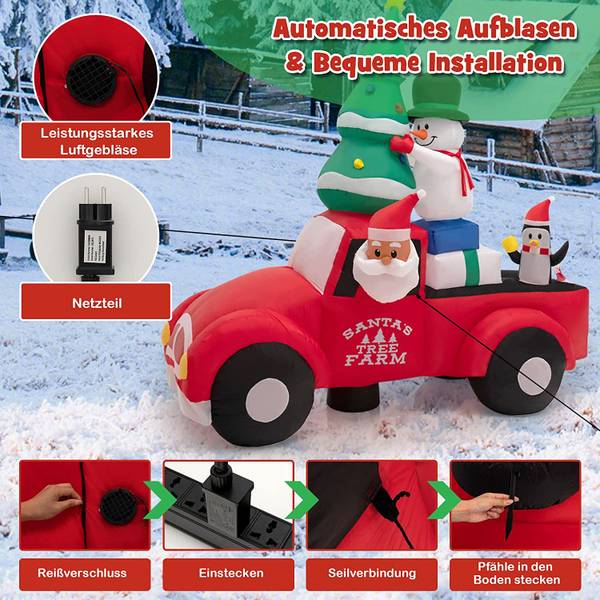 Aufblasbarer Weihnachtsmann Textil - 120 x 240 x 220 cm