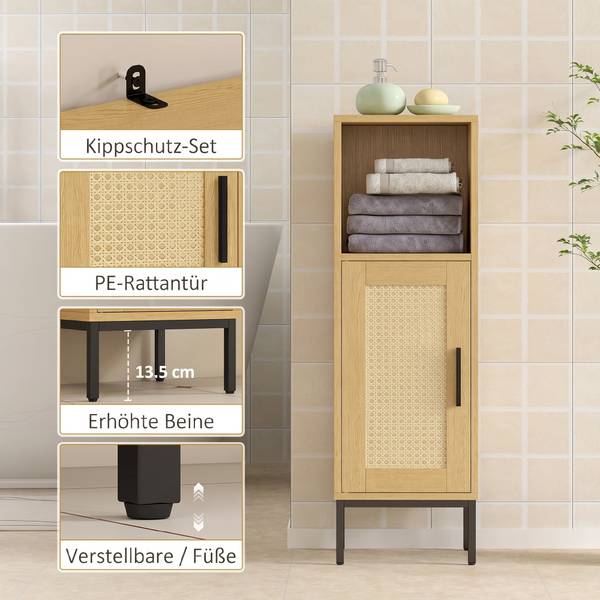 Badezimmerschrank 834-985V90LR Braun - Holzwerkstoff - 30 x 94 x 30 cm