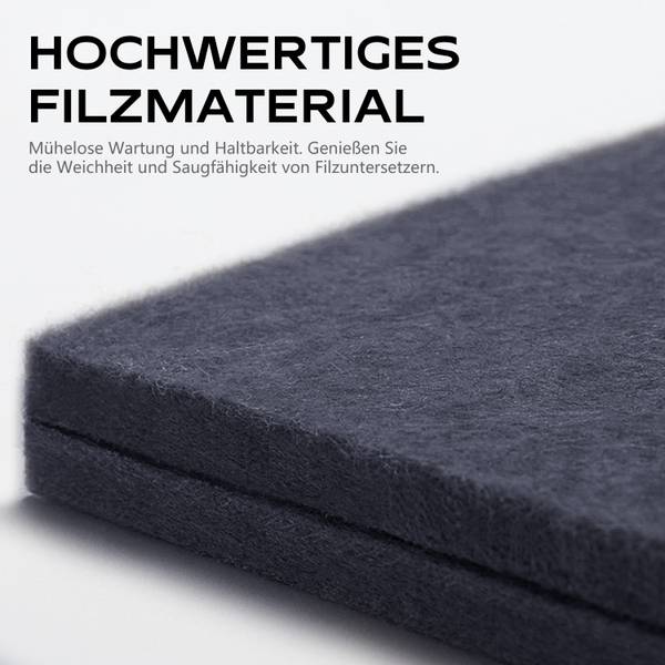 Filzuntersetzer QG 6er-Set Grau - Polyester - 16 x 1 x 16 cm