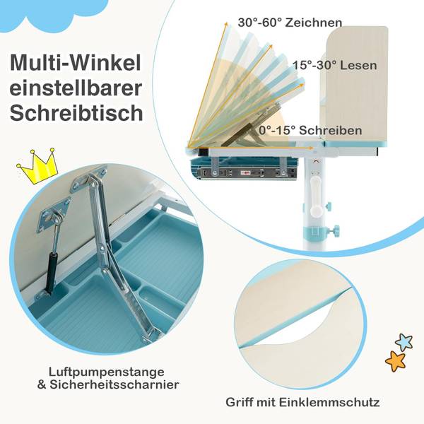 Schreibtisch TK32406 Blau - Holzwerkstoff - 51 x 104 x 81 cm