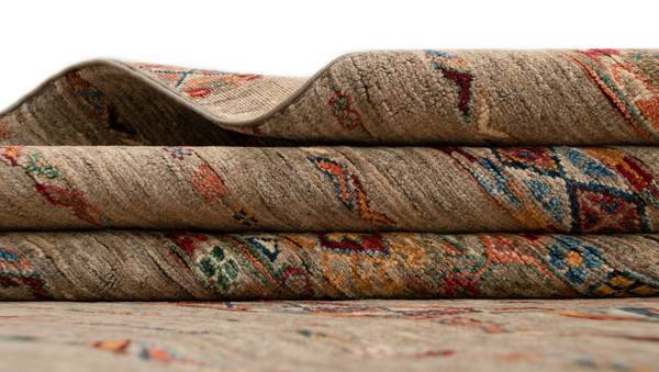 Tapis Torkman LXXXIII Gris - Laine - 175 x 1 x 214 cm