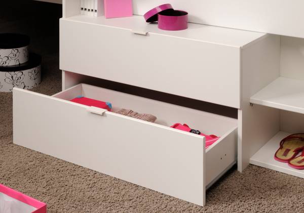 Kinderzimmer Milky16 2-teilig Weiß - Holzwerkstoff - 135 x 106 x 203 cm