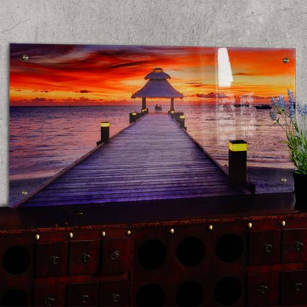 Glasbild T114 Steg Sicherheitsglas - 100 x 50 x 4 cm