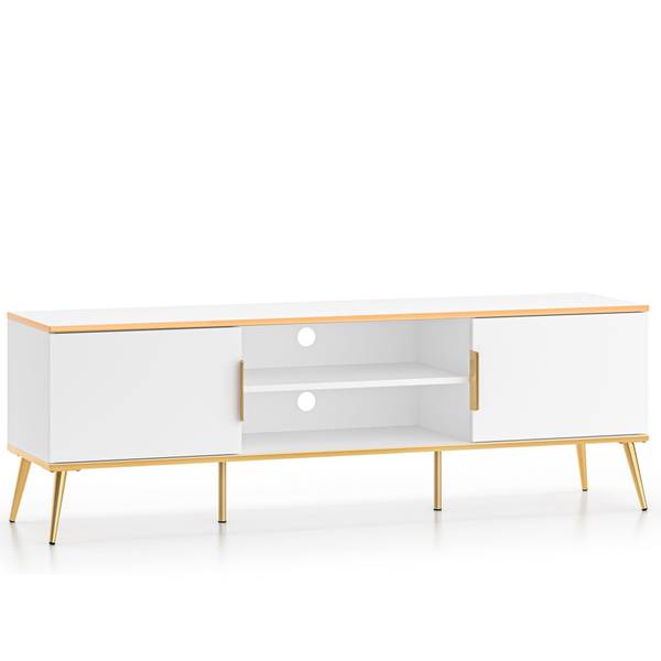 Lowboard VELTI TV-Schrank Weiß - Holzwerkstoff - 160 x 53 x 40 cm