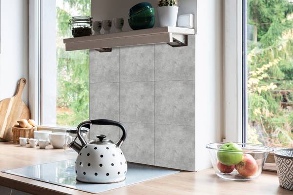 Selbstklebende Fliesen (9 St.) Konkrete Grau - Polyester PVC - 30 x 30 x 0 cm