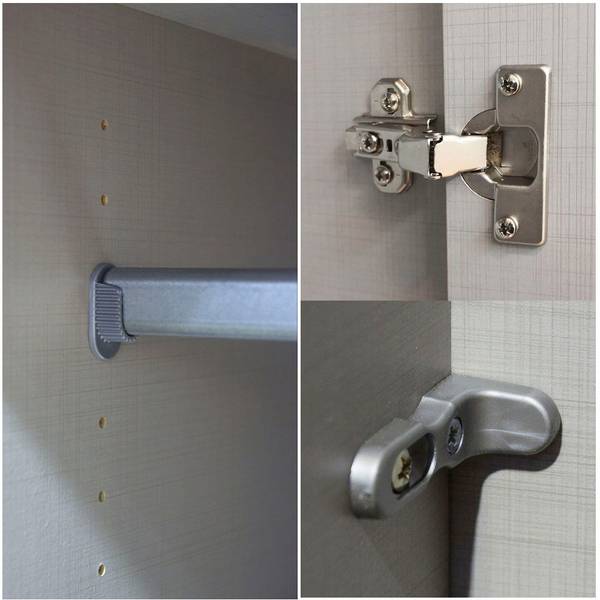 Kleiderschrank MUGANO Grau - Leinen - Stahl - 135 x 208 x 58 cm