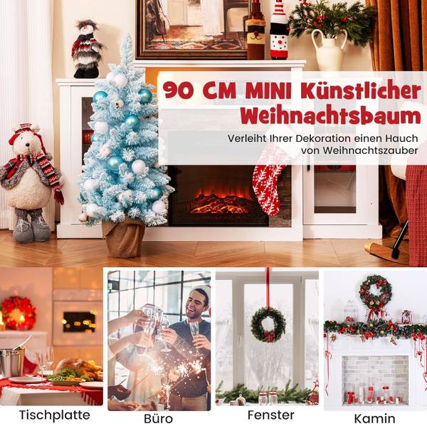 Mini-Weihnachtsbaum OY46958DE Blau - Kunststoff - 44 x 90 x 44 cm