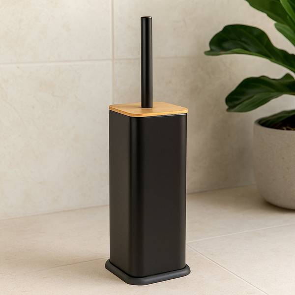 WC Bürste ZETRU Schwarz - Metall - 11 x 38 x 11 cm