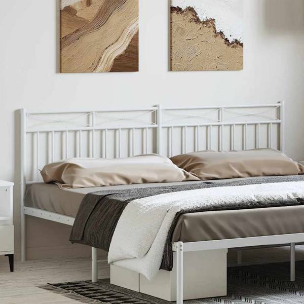 Kopfteil 3032644-2 Weiß - Stahl - 3 x 91 x 198 cm