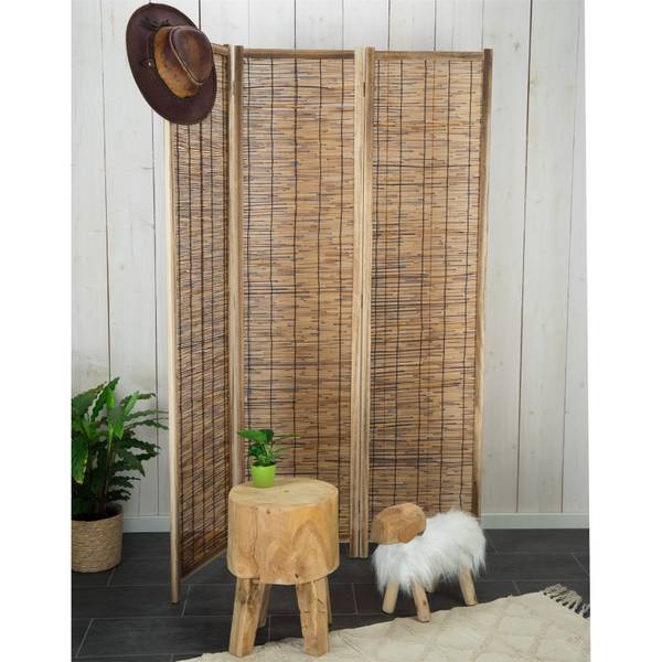 Raumteiler  Viva 3-tlg. Braun - Naturfaser - 120 x 170 x 2 cm