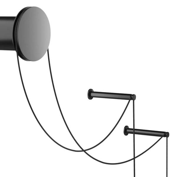 Wandleuchte Modern Jo Schwarz - Silber - Aluminium - 49 x 229 x 39 cm
