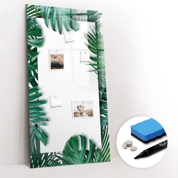 Glas Magnettafel Monstera-Rahmen 60 x 120 cm