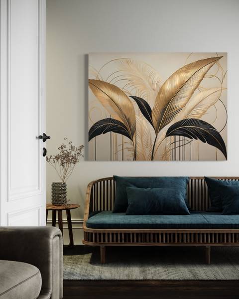 Wandbild blätter boho botanik 100 x 70 cm