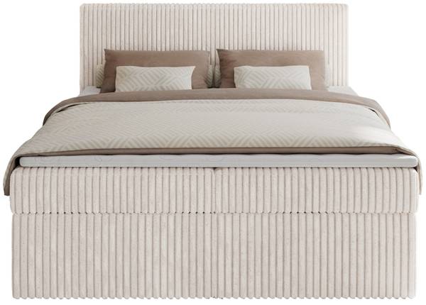 Boxspringbett TILIANO Beige - H3 - Liegefläche Breite: 180 cm