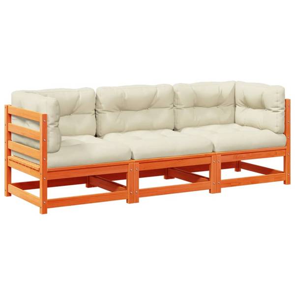 Garten-Lounge-Set 3042288-1 (3-teilig) Braun - Kiefer - 70 x 12 x 70 cm