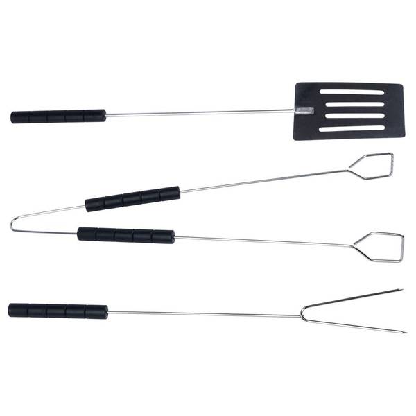 Grillbesteck Set 3-tlg. 489176 Silber - Metall - 3 x 3 x 38 cm