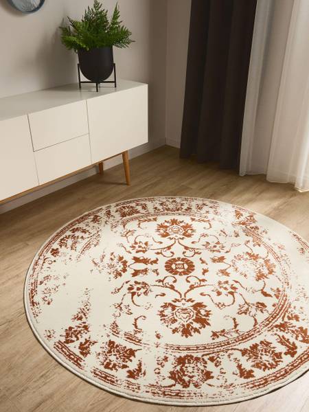 Teppich Suki Creme - Orange - 120 x 120 cm