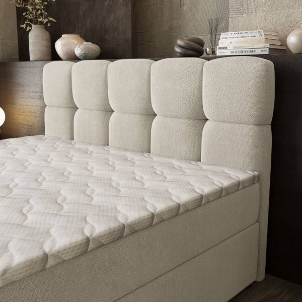 Boxspringbett BRUME SR Creme - Liegefläche Breite: 180 cm