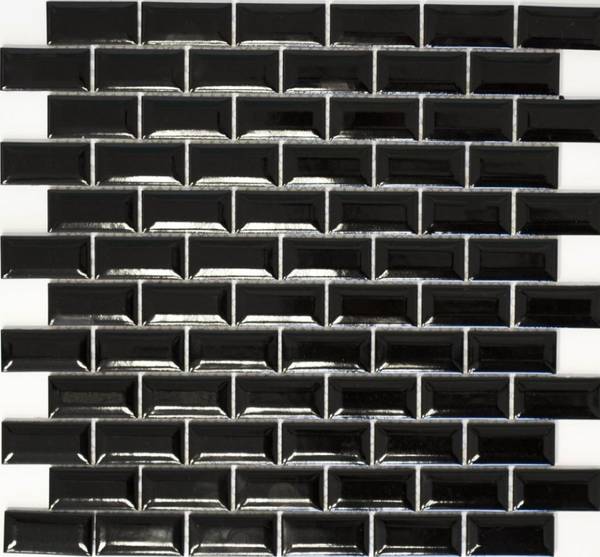 Mosaikfliese 26-0302 Schwarz - Keramik - 30 x 30 x 30 cm