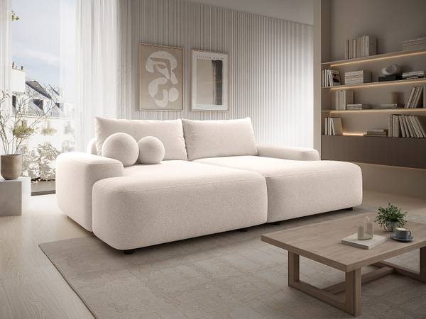 Sofa ohne Schlafmöglichkeit DAVISO Weiß - Textil - 164 x 87 x 232 cm